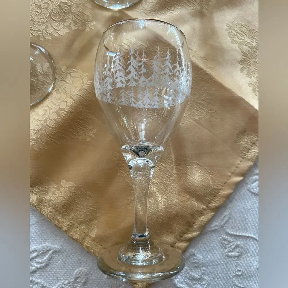 Gold rimmed wine glasses
